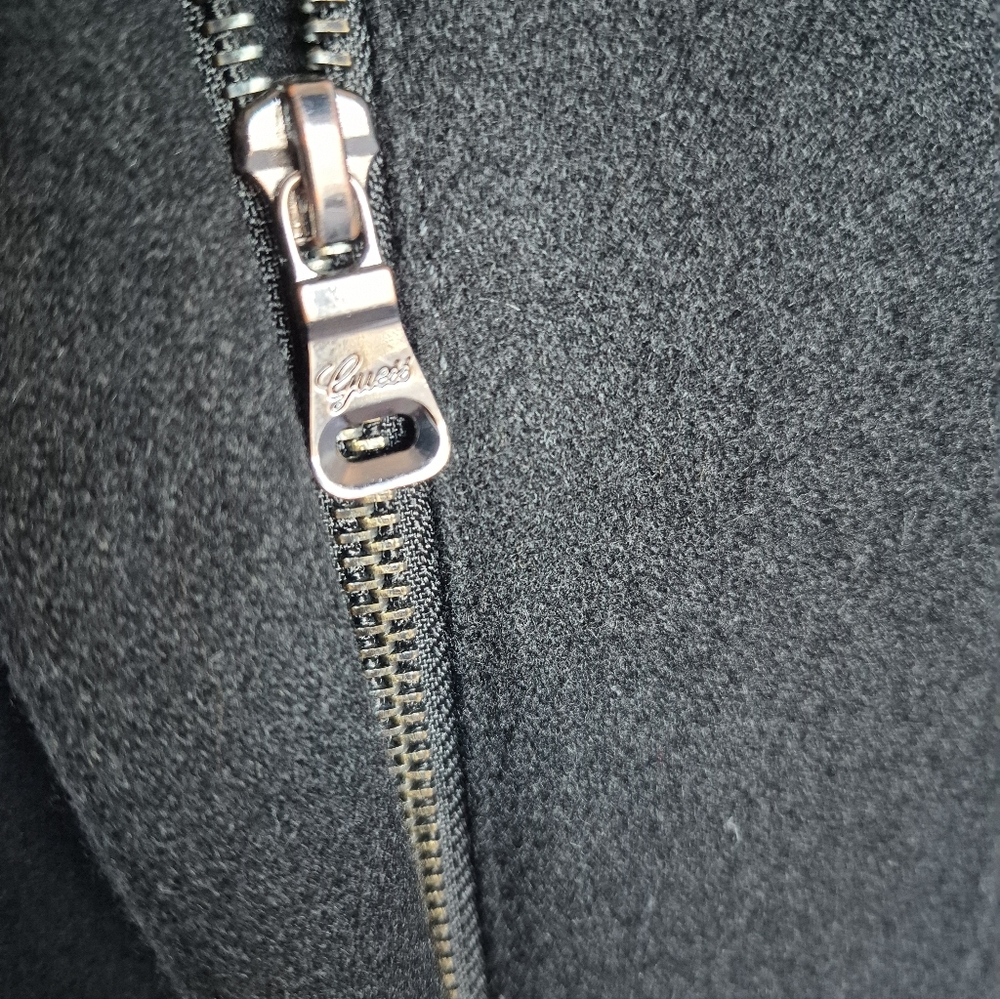 Vintage Guess Black Wool Pea Coat Womens Small Classic Minimalist Clean Girl - Picture 3 of 16